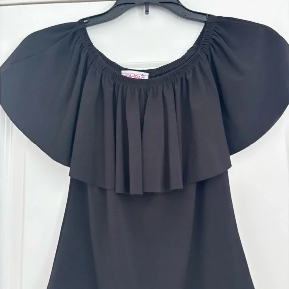 Black Off-Shoulder One-Piece Top - Picture 5 of 8